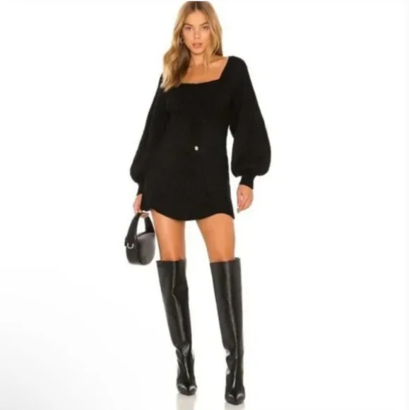 knee length dresses for ladies Free People - Lottie Ribbed Knit Mini Dress